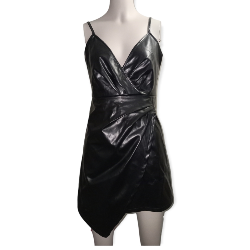 New black vegan leather dress size small